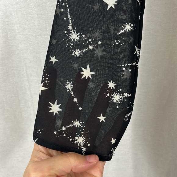 Whistles Phoebe Constellation Star Silk Blend Bodycon Black Dress Womens Size 2 - Picture 5 of 11